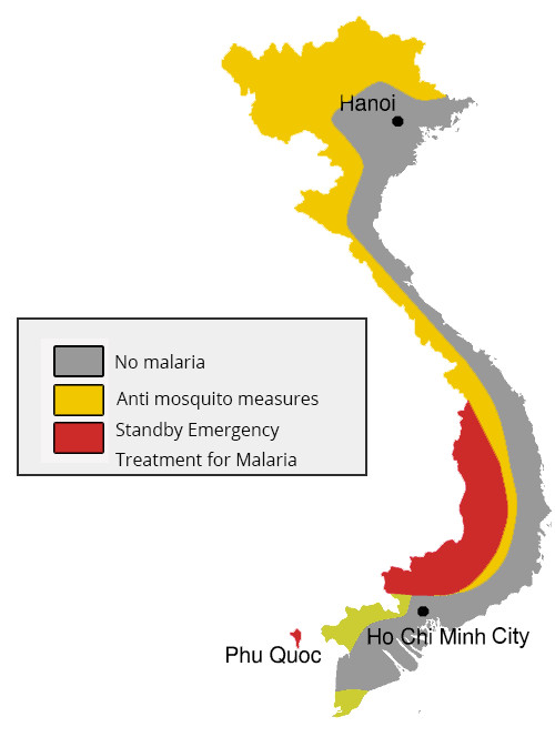 zones vietnamiennes touchées par le paludisme.